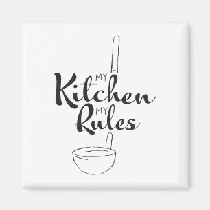 Aimant Main noire dessinée dans ma cuisine Mes règles Bou