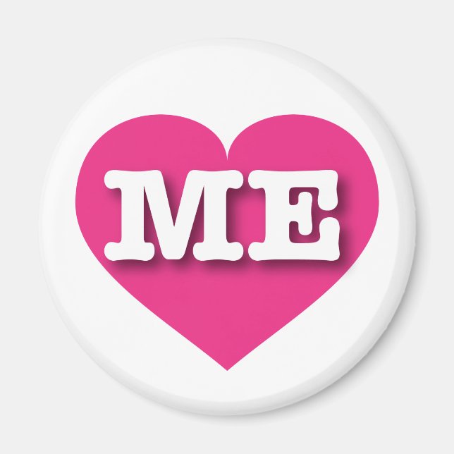 Aimant Maine Hot Pink Heart - Je m'aime (Devant)