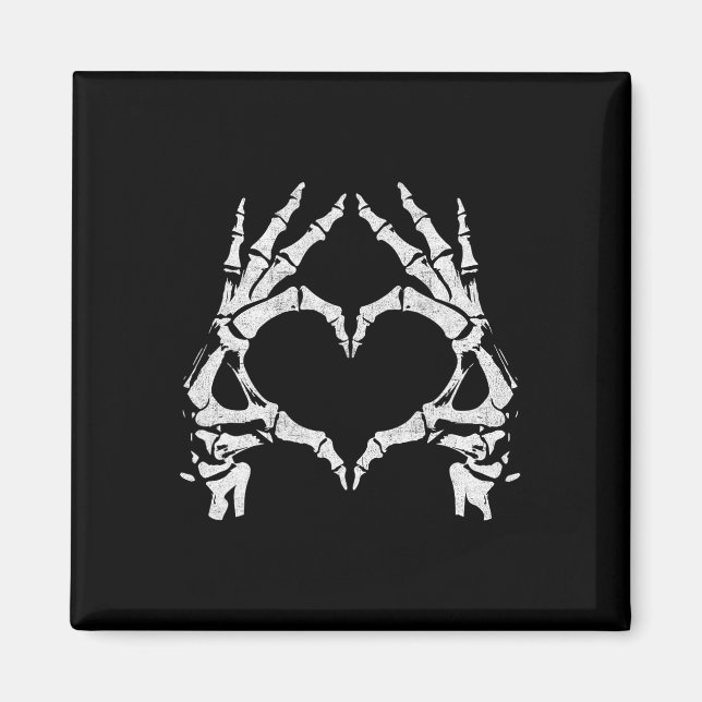 Aimant Mains de coeur de squelette - Halloween - Mains de (Devant)