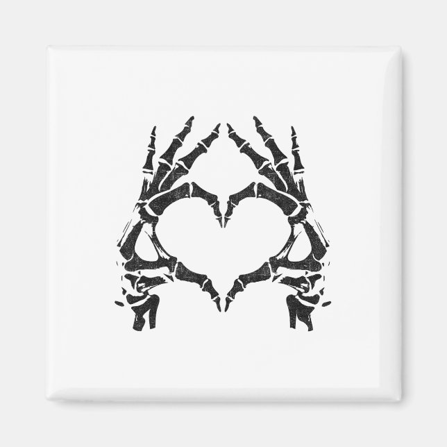 Aimant Mains de coeur de squelette - Halloween - Mains de (Devant)