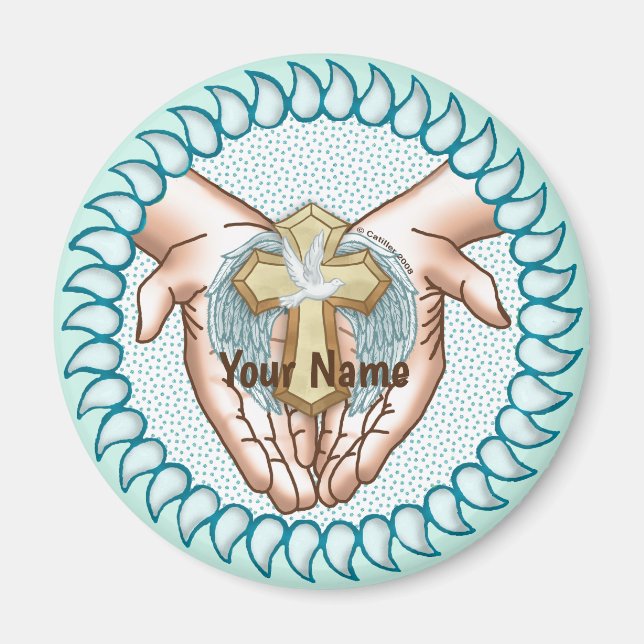 Aimant Mains du Saint-Esprit chrétien (Devant)