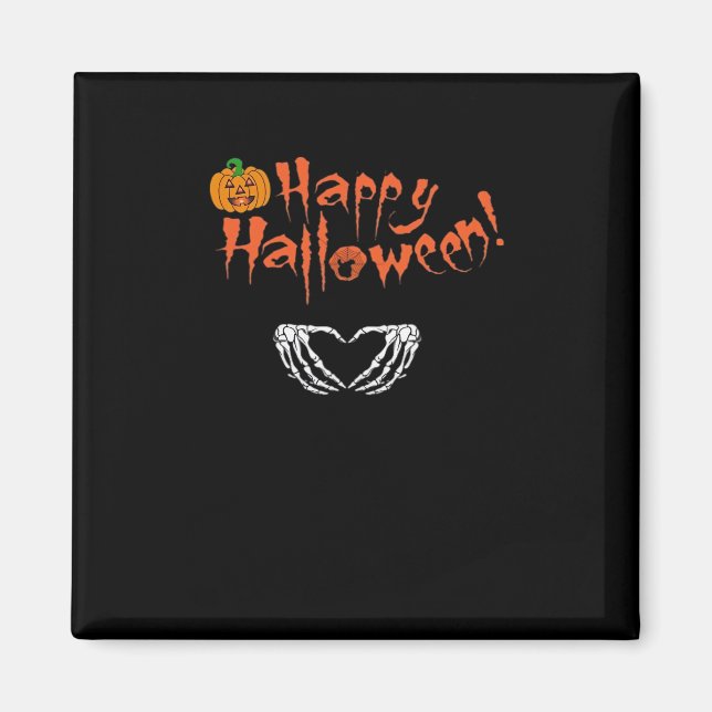 Aimant Mains éffrayantes de squelette. Joyeux Halloween. (Devant)