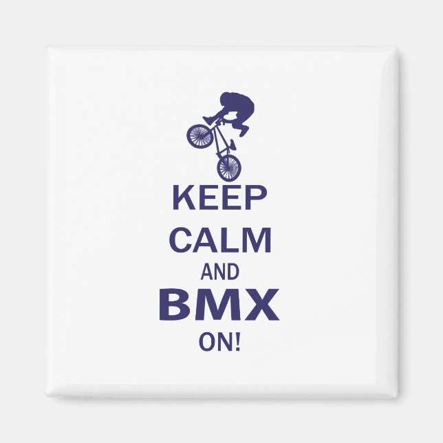 Aimant Maintenez le calme et BMX activé (Devant)