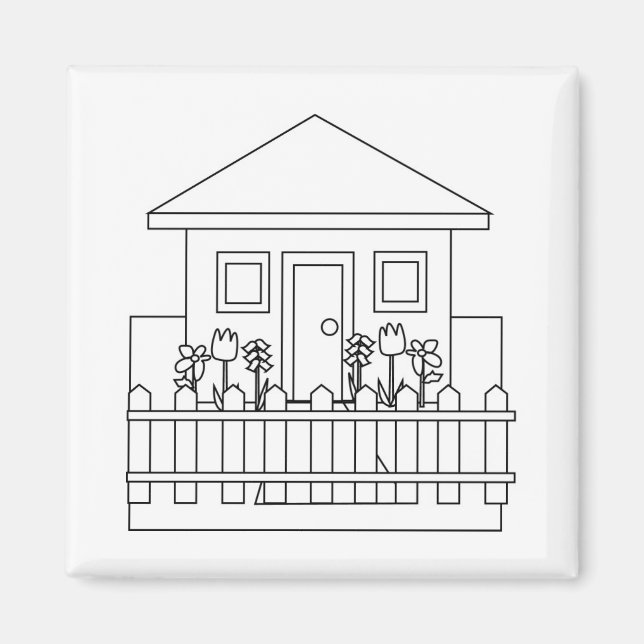 Aimant Maison avec clôture (Devant)