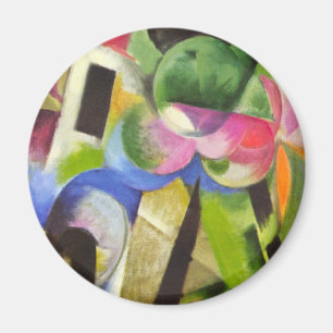 Aimant Maison avec des arbres par Franz Marc, Beaux-arts 