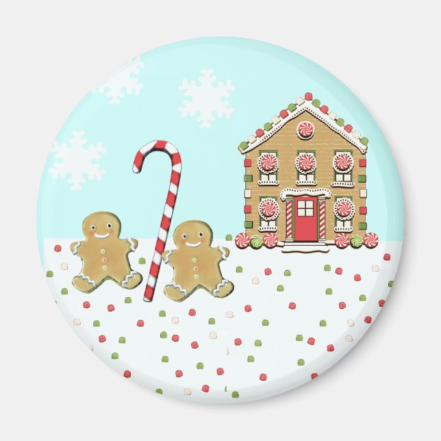 Aimant Maison de biscuits de Noël mignonne (Devant)