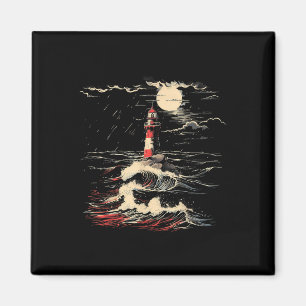 Aimant Maison de bord de mer voile phare bateau plage