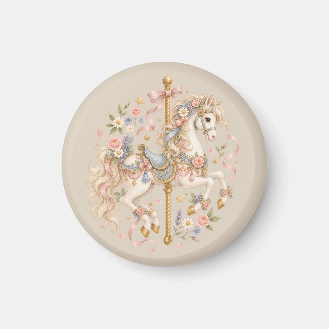Aimant Maison de cheval de carrousel antique Cadeau Cotta (Devant)