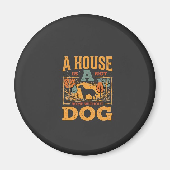 Aimant Maison de chien vintage (Devant)