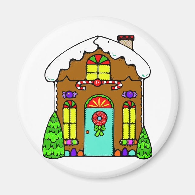 Aimant Maison de pain d'épices (Devant)