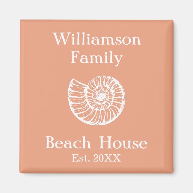 Aimant Maison de plage personnalisée (Devant)