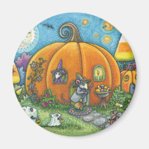 AIMANT MAISON DE SOURIS, TRICK OU TRAÎTRES HALLOWEEN MAGN
