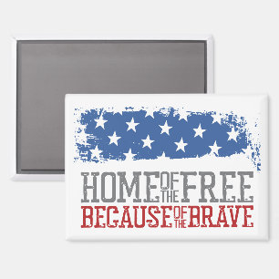 Aimant Maison des libres grâce aux braves drapeau américa