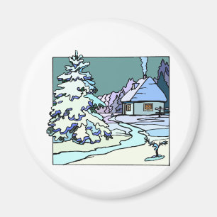 Aimant Maison d'hiver