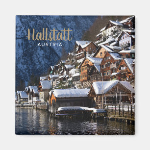 Aimant Maison en bois au bord du lac à Hallstatt, Autric