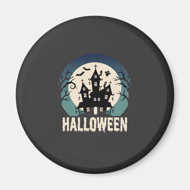 Aimant Maison Hantée de la Lune Vector Halloween (Devant)