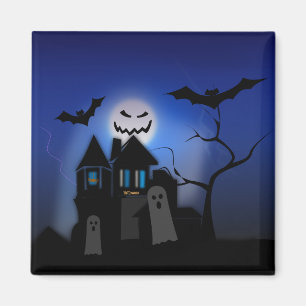 Aimant Maison hantée d'Halloween — Effrayant