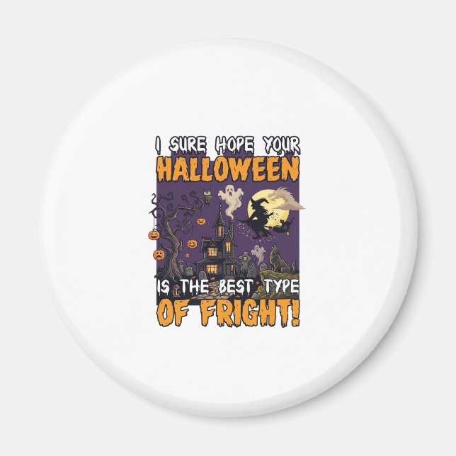 Aimant Maison hantée d'Halloween Sorcière Fantôme_1 (Devant)