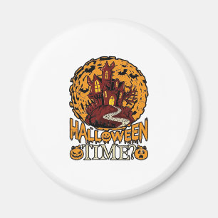Aimant Maison Hantée Halloween Pleine Lune Citrouilles