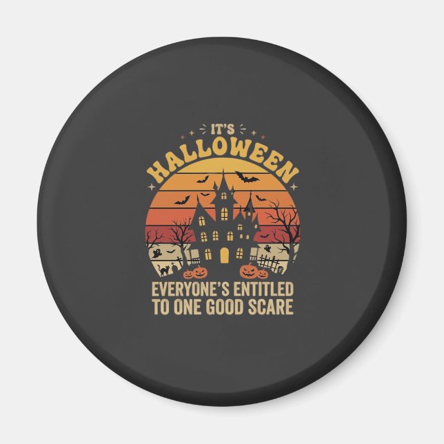 Aimant Maison Hantée Halloween Une Bonne Peur Design_1 (Devant)