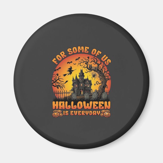 Aimant Maison Hantée Tous Les Jours Halloween Sorcière Lu (Devant)