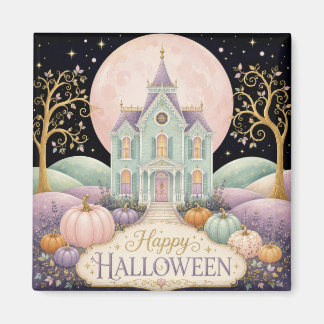 Aimant Maison Hantée Victorienne Pastel Fantaisiste Hallo