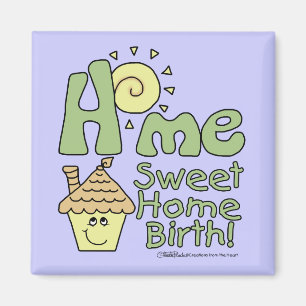 Aimant Maison Sweet Home Naissance! -Maison et soleil
