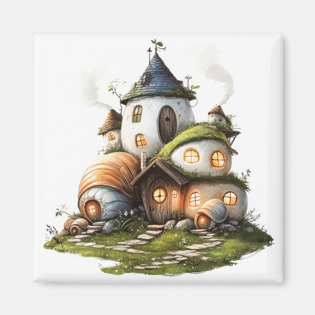 Aimant Maisons Coquilles d'Escargot Coquettes (Devant)