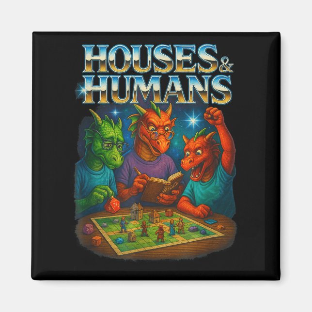 Aimant Maisons Et Humains Drôle De Jeu De Rôle De Jeu Pou (Devant)