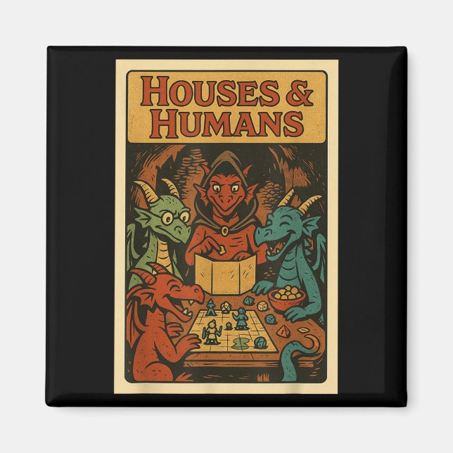 Aimant Maisons Et Humains Drôle Rpg Gamer Jeu Nerd Hommes (Devant)