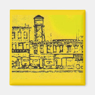 Aimant Maisons et maisons de Yellowville et château d'eau