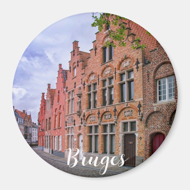 Aimant Maisons médiévales en briques colorées à Bruges, B (Devant)
