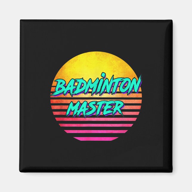 Aimant Maître de badminton rétro des années 80  (Devant)