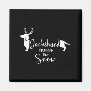 Aimant Maître de dachshund neige mignon teckel chien Prop