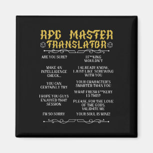 Aimant Maître de Rpg Traducteur Jeux de société D20 Drôle