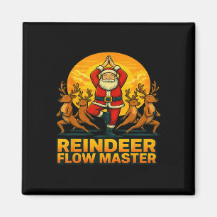 Aimant Maître de yoga de Noël de flux de renne de vacance
