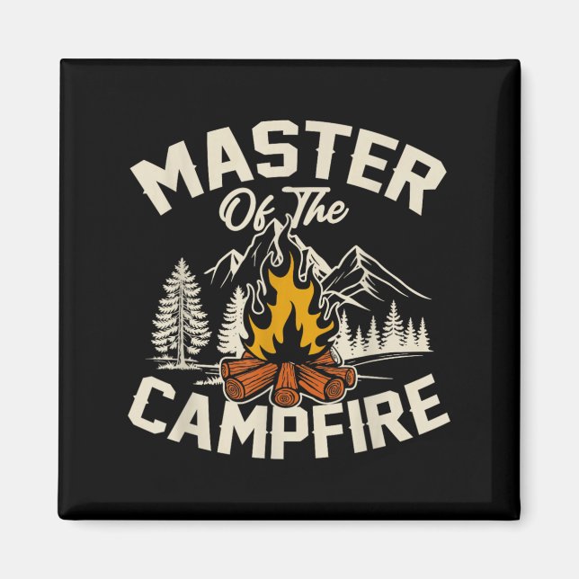 Aimant Maître du camping Feu de camp Amateur de camping (Devant)