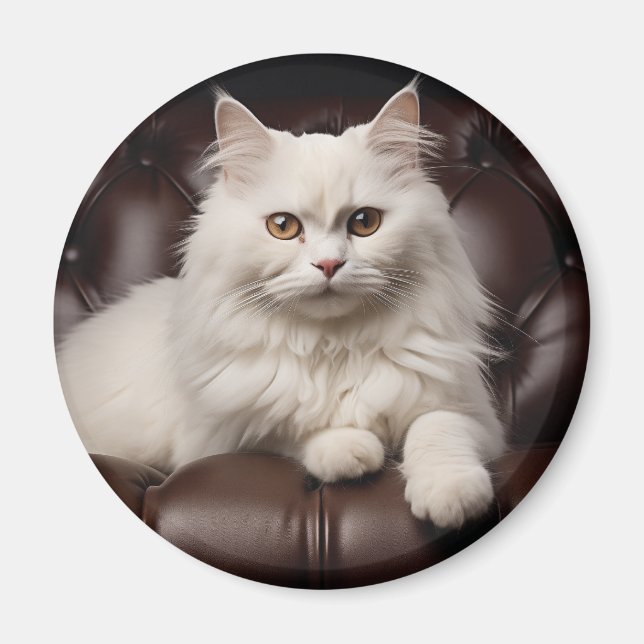 Aimant Majestic white cat (Devant)