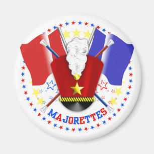 Aimant Majorettes Croisés Drapeaux et Batons Magnet!
