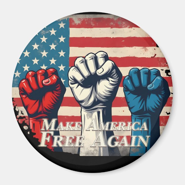 Aimant Make America Free Again Œuvre d'art (Devant)