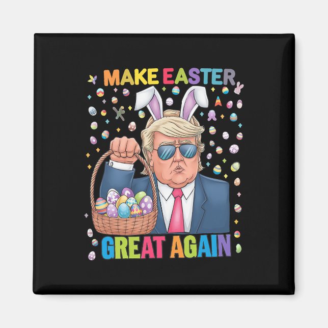 Aimant Make Easter Great Again Funny Trump Bunny Spring H (Devant)