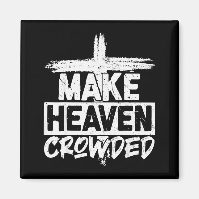 Aimant Make Heaven Crowded Cross - Minimalist Christian R (Devant)