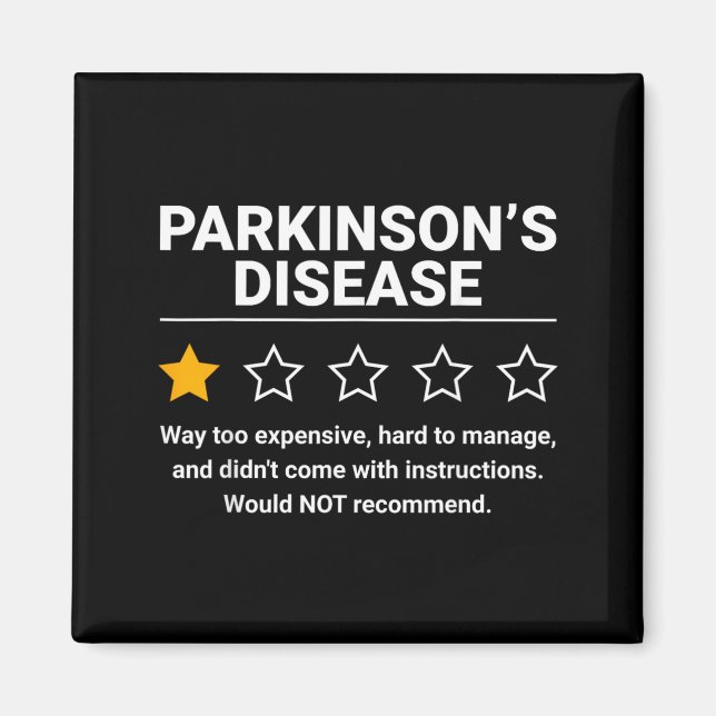 Aimant Maladie de Parkinson 1 étoile évaluation drôle Par (Devant)