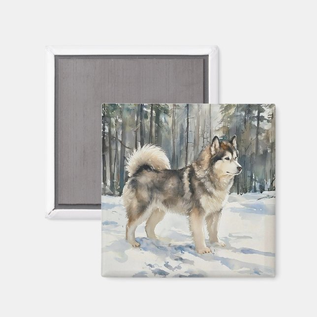 Aimant Malamute d'Alaska (Recto/Verso)