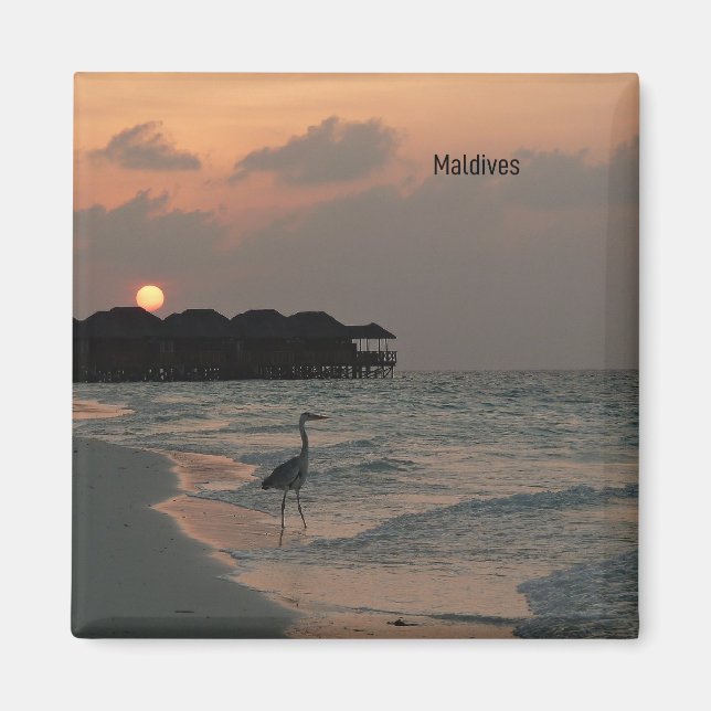 Aimant Maldives au coucher du soleil (Devant)