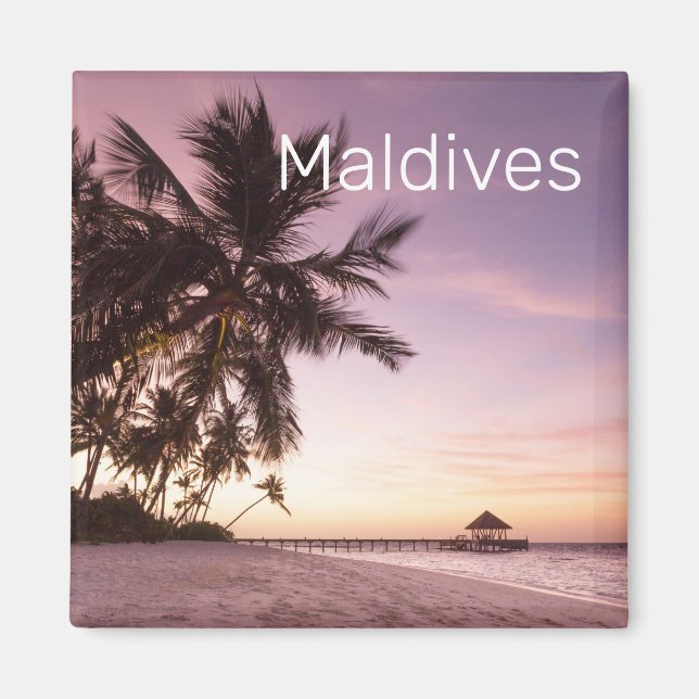 Aimant Maldives Ocean Indian Beach Sunset Island Souvenir (Devant)