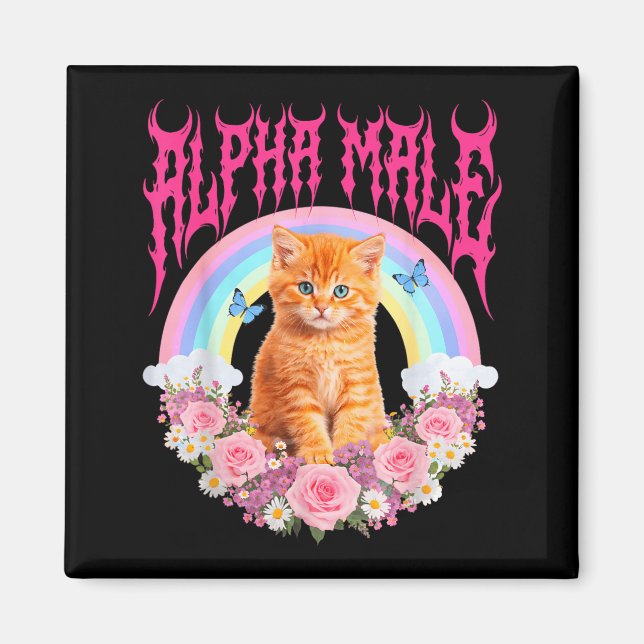 Aimant Mâle Alpha Drôle Mignon Chat Chaton Mème Femmes (Devant)