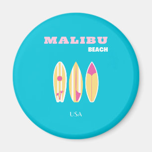 Aimant Malibu, Plage de Malibu, Tropical, Preppy, Art de