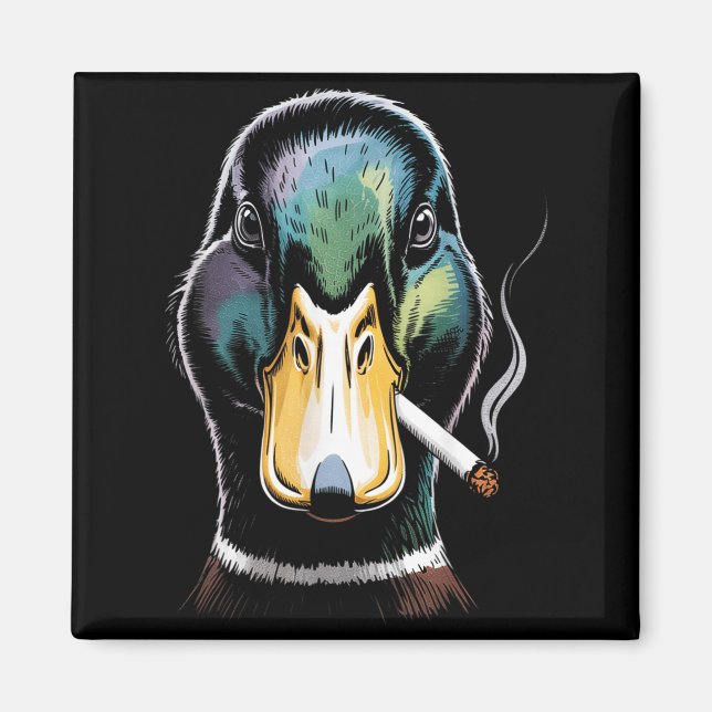 Aimant Mallard Smoking Cigarette Meme Funny Mallard Duck (Devant)
