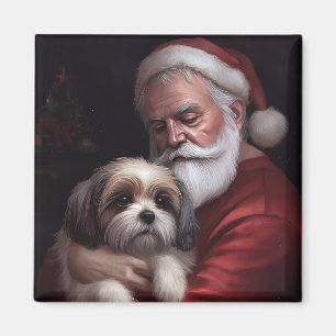 Aimant Malti Tzu avec le Père Noël Noël Festif